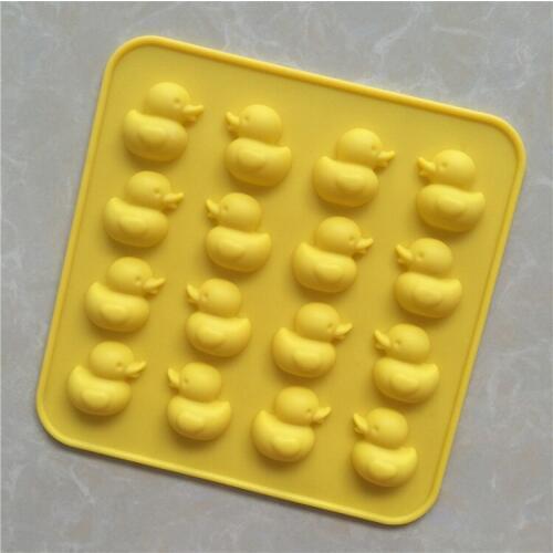 Currently Available Wholesale 16 Even Silica Gel Small Yellow Duck Chocolate Mold Ice Grid Mold