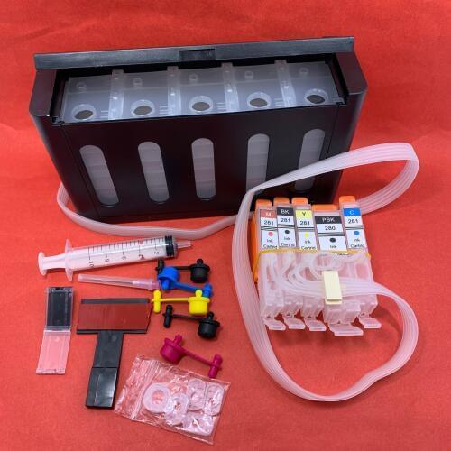 YOTAT 5color CISS Ink Cartridge PGI280 PGI-280XL PGI-280 CLI-281 for Canon PIXMA TR7520 TR8520 TS6120 TS6220 TS9521C TS9520