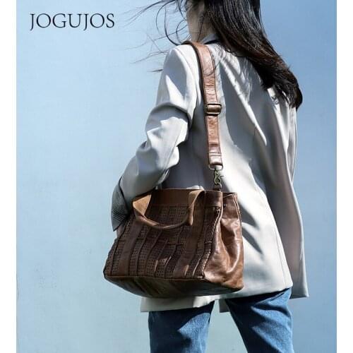 Tide Retro Europe And The United States Style Female Shoulder Bag Luxury Large Capacity Genuine Leather Luxury Handbags