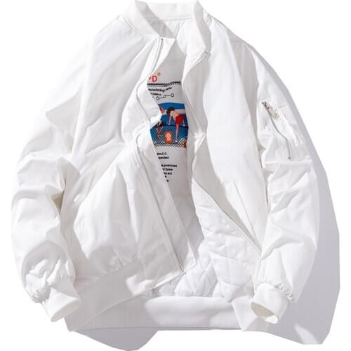 Winter Bomber Jacket Men Women Air Force Pilot Jacket Solid Fashion Casual Baseball Coat Male Couple Autumn White Black Pink