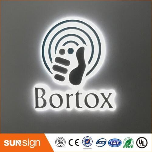 Gold color Stainless steel Backlit signage letters LED 3D illuminated Channel letters signs for Advertising customized
