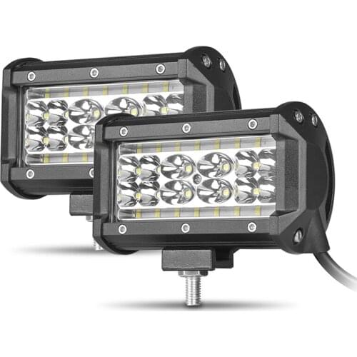 1 Pair 5 Inch Work Light Quad Row LED Bar Driving Lamp Fog Light 80W Combo Beam 12V For Motorcycle Offroad Car Truck ATV UTV