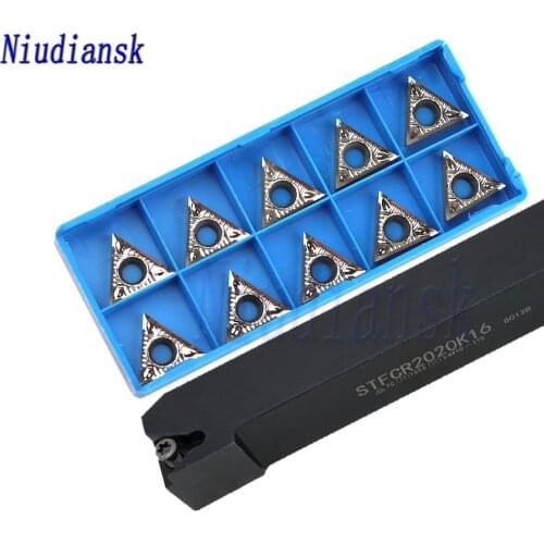 1pc STFCR2020K16 STFCR2525M16 External Turning Tool Holder STFCR1616H16 STFCL 10pcs Carbide Inserts TCMT16T3 CNC Lathe Tool Suit