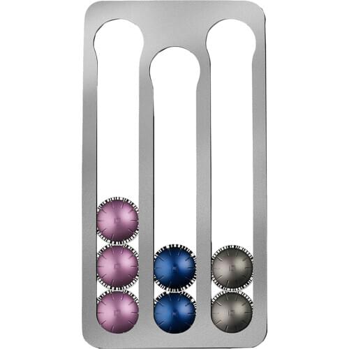 17PCS Nespresso Vertuoline Coffee Capsule Stand Pod Holder Aluminum Nespresso Vertuo Plus Pods Stand Rack Storage Drawer Shelf