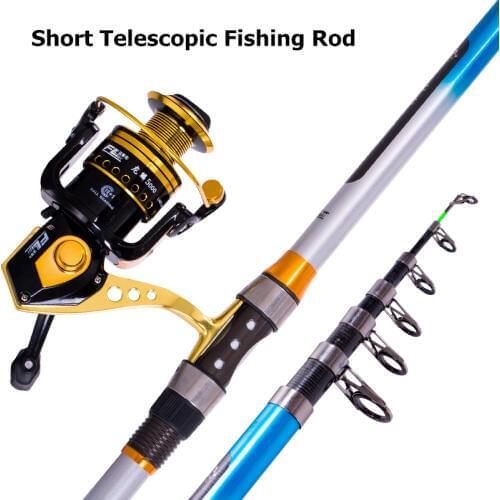 2.1-3.6m Carbon fibre Telescopic Distance Throwing rock fishing rod Reel Combo Kit portable spinning fish sea pole Free shipping