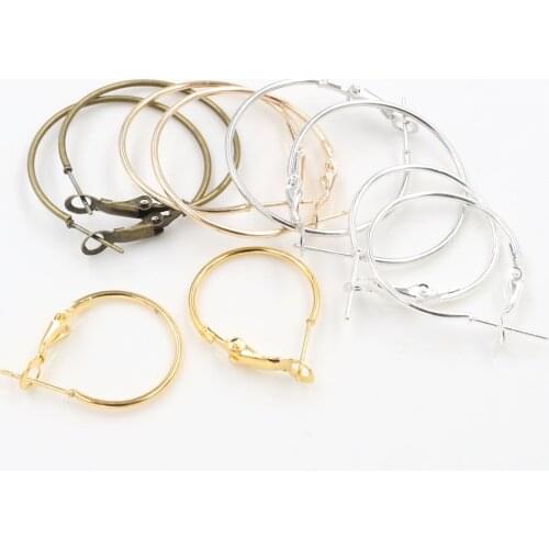20pcs/Lot 20mm 25mm 30mm 5colors Plated Circle Round Hoop Round Big Circle Hoop Earrings DIY Women Jewelry Making
