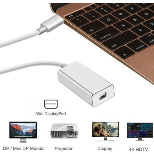 3.1 USB-C Mini DP Adapter Type-C to Mini DisplayPort Converter Thunderbolt 3