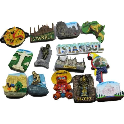 Signs World Animals Tourist Tourism Scenery Refrigerator Magnet 3D Fridge Magnet Sticker Travel Souvenir Kitchen Home Decoratio