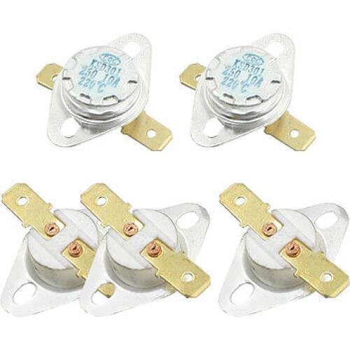 5 Pcs KSD301 Ceramic Temperature Temp Switch Thermostat 220C NC 10A 250V