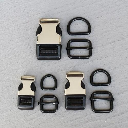 50 Sets 15/20/25mm Plastic Webbing Metal Belt Straps Buckle For Bag Backpack Pet Dog Collar Necklace Paracord Garment Sewing