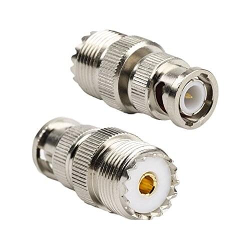 50PCS UHF Female SO239 Jack to BNC Male Plug RF Coaxial Adapter Connector