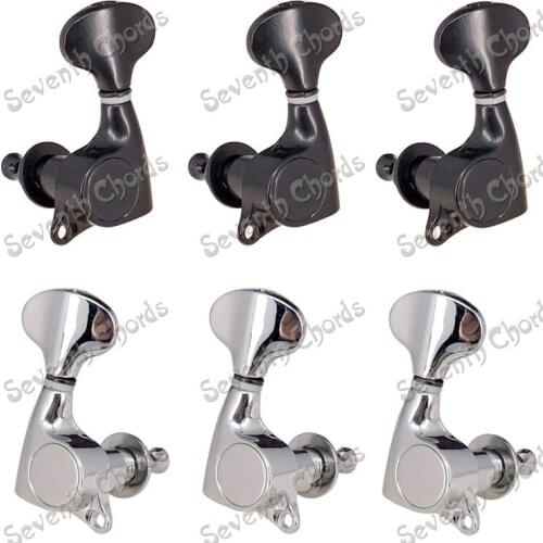 6 Pcs Small Fish tail Button Button Sealed-gear Guitar Tuning Pegs Tuners Machine Heads For Acoustic Electric Guitar