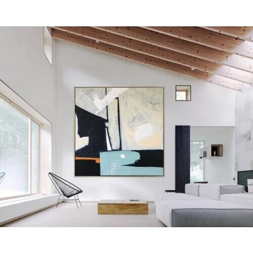 Abstract Painting Large Acrylic Canvas Wall Art Expressionism Minimalism Modern Painting Wall Art on Canvas Through space