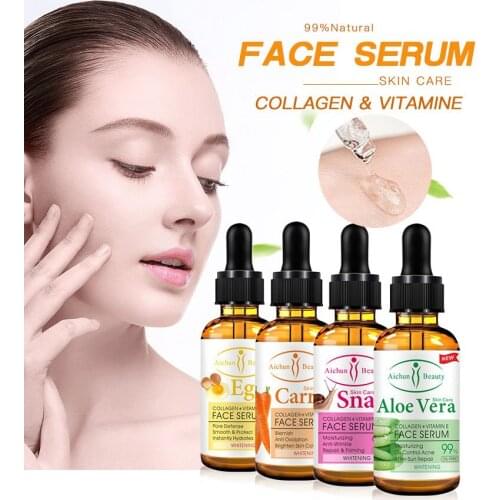 Aichun Serum Series Aloe Vera Carrot Nourishing Snail Whitening Eggs Firming Soothing Repair Face Care Essence