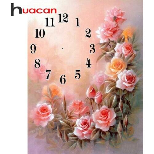 Huacan Diamond Embroidery Flowers Full Diamond Mosaic With Square/Round Stones Picture Of Rhinestones Diamond Art