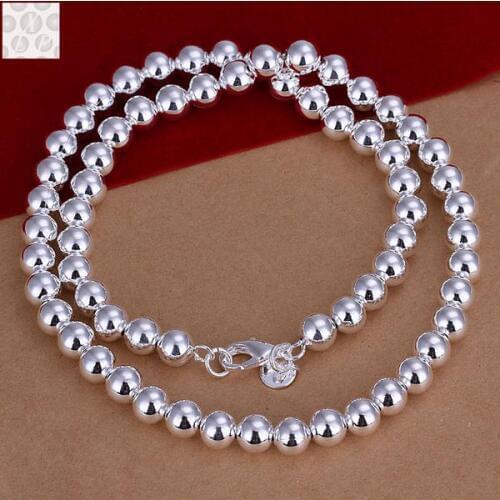 N925 Sterling Silver color Jewelry Multi Balls Necklace Free Shipping Brand New One Pcs RM08-111