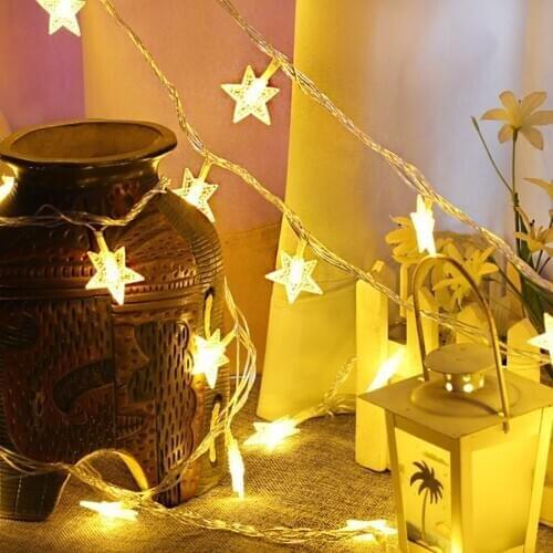 String Lights Home bedroom decoration 5M 40LED Five pointed Star Light String Wedding Christmas Party Decoration d91202