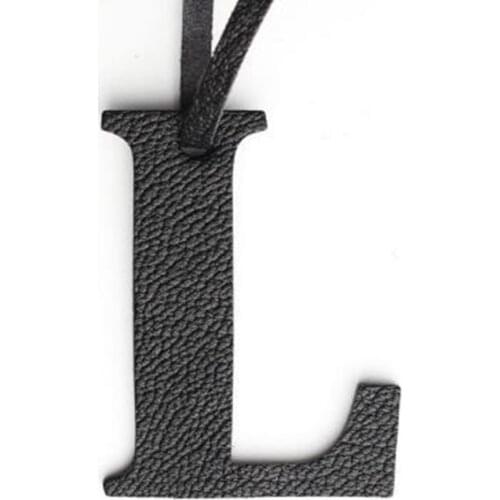 DIY Alphabet A-Z K Luxury Genuine Leather Initial Capital English Letter Keychain Backpack Pendant Ladies Women Bag Charm