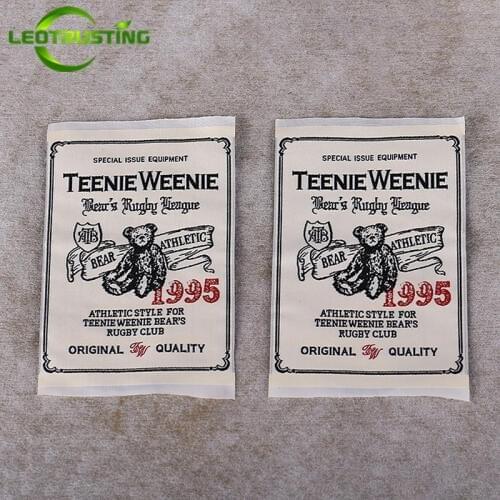 1000pcs Customizd High Density 4cm Width Spun Yarn Labels with Logo Embroidered Custom Man/Women Clothing/Sweater Labels Tags