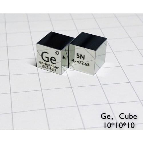 Hot 10 X 10 X 10mm 6-Sided Mirror Polished Double-Sided Engraved Metal Germanium Cube Periodic Table Of Elements Cube (Ge≥99.999
