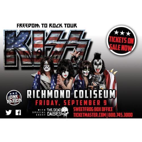 KISS FREEDOMROCK TOUR 2016 RICHMOND CONCERT US Flags Over Band Silk Cloth Poster Art Bedroom Decoration
