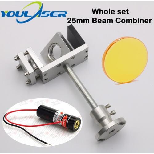25mm Co2 Laser Beam Combiner 10.6um with Mount and Laser Pointer Free Shipping