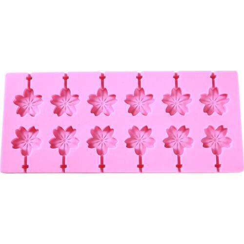 Round Sakura Cow Fondant Silicone Mold DIY Lollipop Mould Gummy Dry Pez Chocolate Mold Baking Appliance