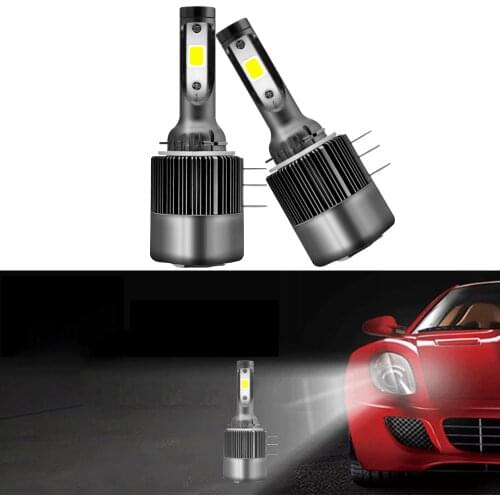 2pcs Mini H15 Car Headlight Bulb LED 6000K White Auto Running Lights 12V High Quality Diode Lamp 11000LM 55W/bulb with COB Chips