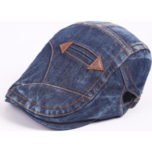 Men Women Vintage Washed Jeans Hat Outdoor Sports Denim Beret Sun Visor Flat Cap fashion