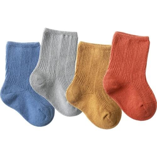 3 Pairs Baby Girl Boy Socks Toddler Cotton Baby Winter Clothes Accessories Pure Color Combed Cotton Baby Socks For Autumn 2020