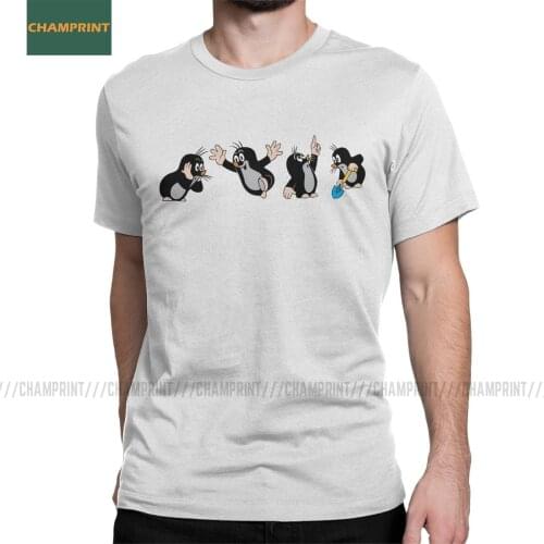 Novelty European Mole Comics T-Shirts for Men Cotton T Shirt Krtek Little Maulwurf Cute Cartoon Short Sleeve Tees 6XL Clothing