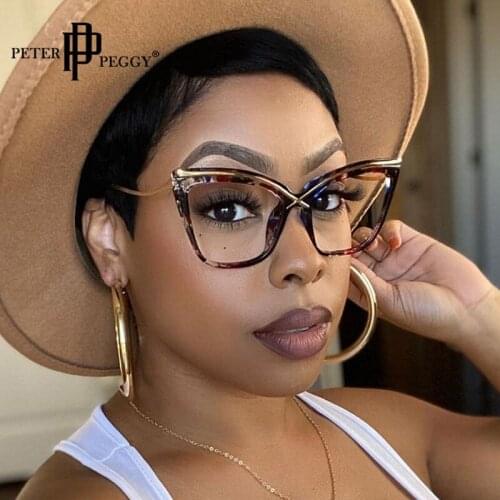 Vintage Cat Eye Glasses Frames Women Metal Fashion Men Transparent Glasses Lens prescription myopia Eyeglasses Frames