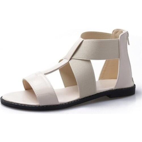 Large Size Women Flat Sandals Comfortable Summer Shoes For Women Soft Leather Ladies Sandals