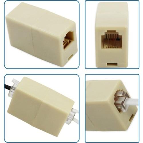 Network straight through RJ11 Splitter Telephone Line Modem Adapter Linker 4P4C Telephone lines