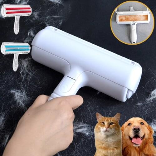 Pet Hair Remover Roller Removing Lint Cat 2-Way Dog Hair From Furniture Reusable Cleaning Brush Sofa Carpet Cleaning Pet Remover
