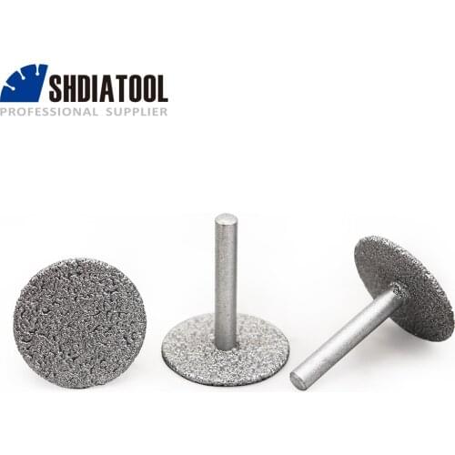 DIATOOL 1 set Vacuum brazed diamond discs with 6mm shank(25mm+30mm+35mm) diamond disc for cutting grinding and engraving
