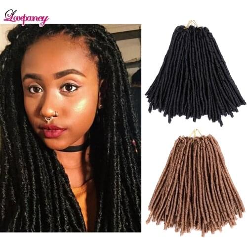 14inch Synthetic Soft Dreadlocks Crochet Braiding Hair Extensions Faux Locs Hook Braids Hair Strand Braid Black Blonde Lovepancy