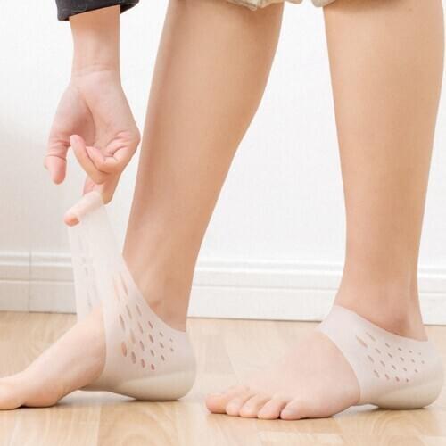 1Pair Invisible Height Increase Socks Silicone Height Lift Heel Pads Women Men Soft Foot Massage Shoe Inner Insoles Pad