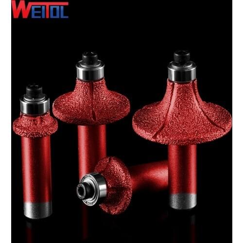WeiTol 1/2 inch shank Corner round router bit diamond vacuum brazed stone cutter bits CNC machine grinding wheel