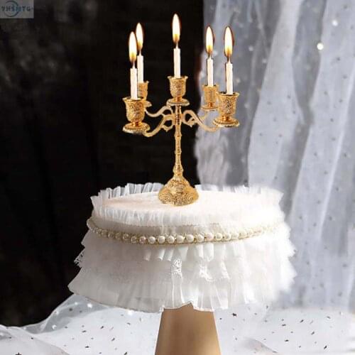 Golden Candlestick for Candles Luxury Wedding Decoration Centerpiece Nordic Vintage Candelabro Morrocan Decoration Home Decor