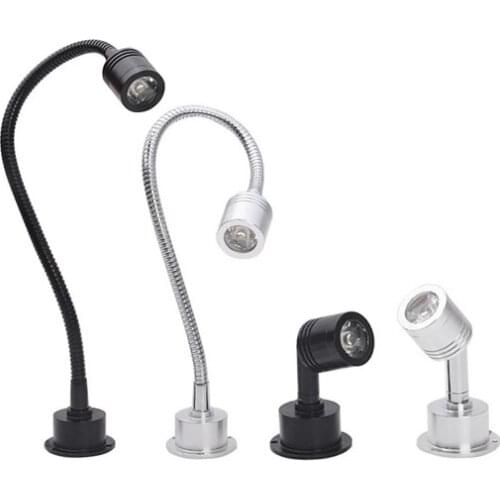 LED Wall lamp AC90-260V 1W 3W Modern Bedroom Bedside Lamp Black Silver Light Body Degree Angle Adjustable wall light