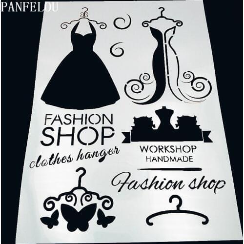 29.5*21cm Wedding dress hangers scrapbook stencils spray plastic mold shield DIY cake hollow Embellishment printing lace ruler