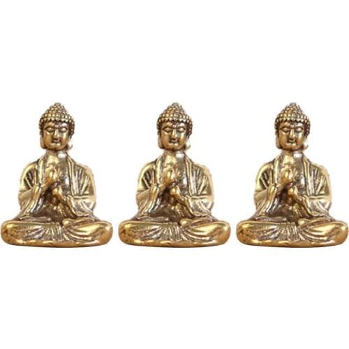 3Pcs Desk Decorative Mini Sculptures Small Copper Desk Ornaments