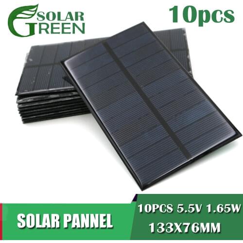 5.5V 1.65W Solar Panel 300mA Output Solar Cell Polycrystalline 5V 300mA Charge Regulators Solar Module Outdoor DIY 3.7V Battery