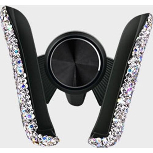 Car Holder GPS Stand AC Outlet Mobile Phone Mount with Crystals Great Gift for Women Girls multifunction