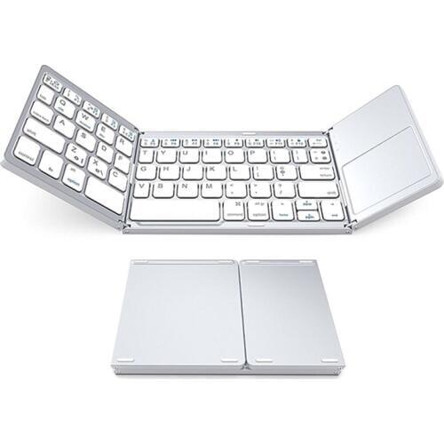 Bluetooth Keyboard, Folding Keyboard with Sensitive Touch Pad ( Up to 3 Devices), Pocket-Sized Tri-folding Wireless Keyboard