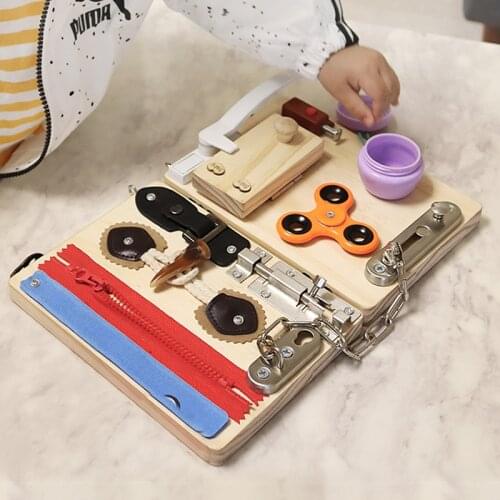 Baby Montessori Early Education Toys Busy Board For Kids Toddlers Children Preschool Buckle Sensory Training