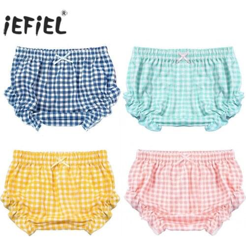 Kids Boy Girls Shorts Toddler Baby Panties Check Pattern Infant PP Pants Diaper Covers Bloomers Summer Plaid Beach Harem Shorts