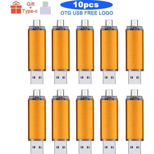 10pcs/lot metal OTG 3 IN 1 pen drive 128GB Micro usb memory stick 32GB pendrive 64GB 16GB usb flash pen 8GB cle usb flash drive