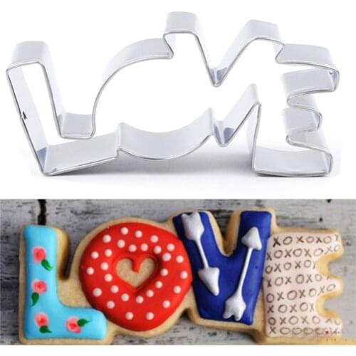 Valentines Day Cookie Mold LOVE Conjoined Biscuit Cutter Cake Gift Mousse Baking Fondant Cutting Bakeware Pastry Tools Handmade